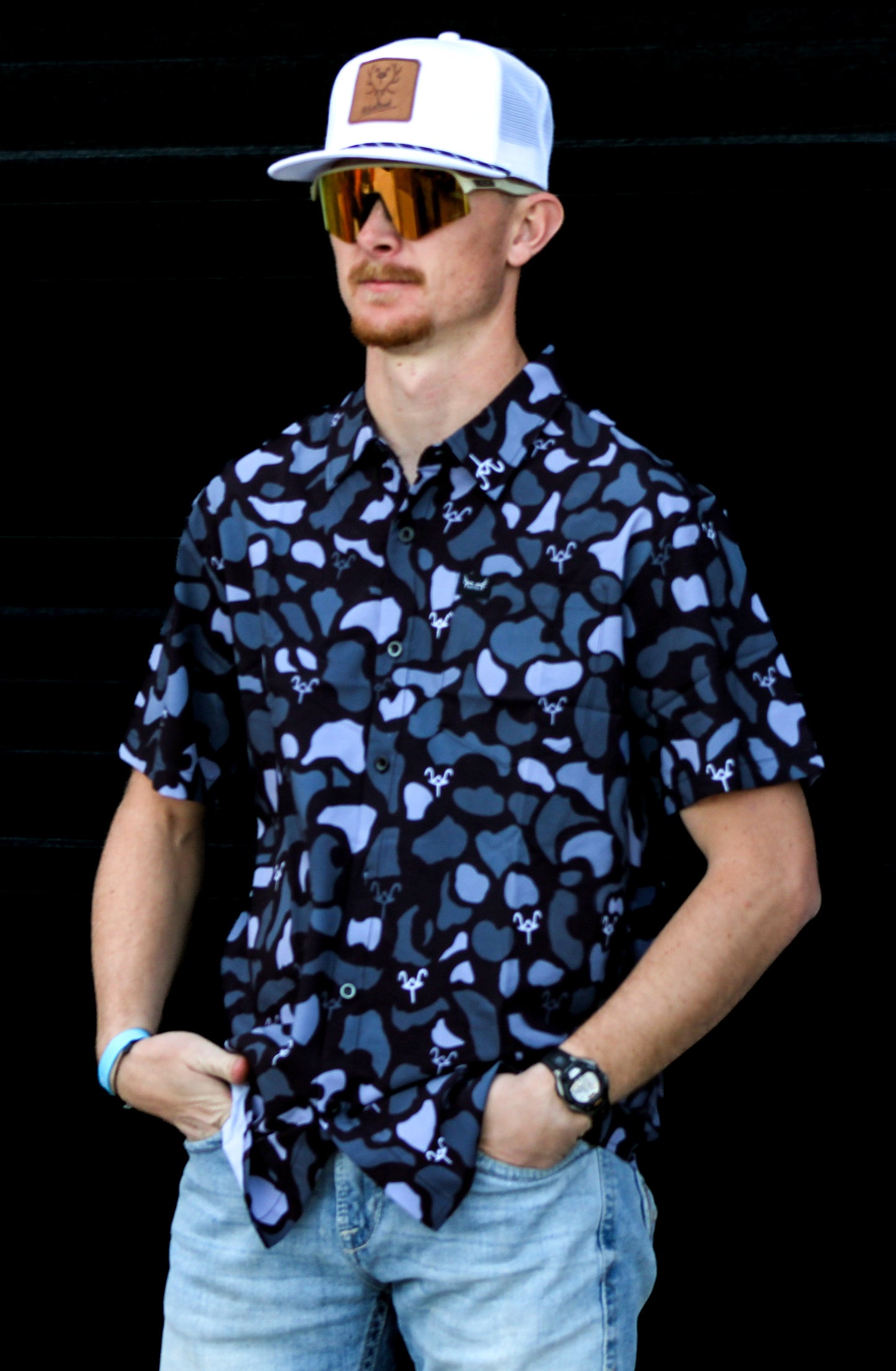 Old School Black Camo WT Button up shirt