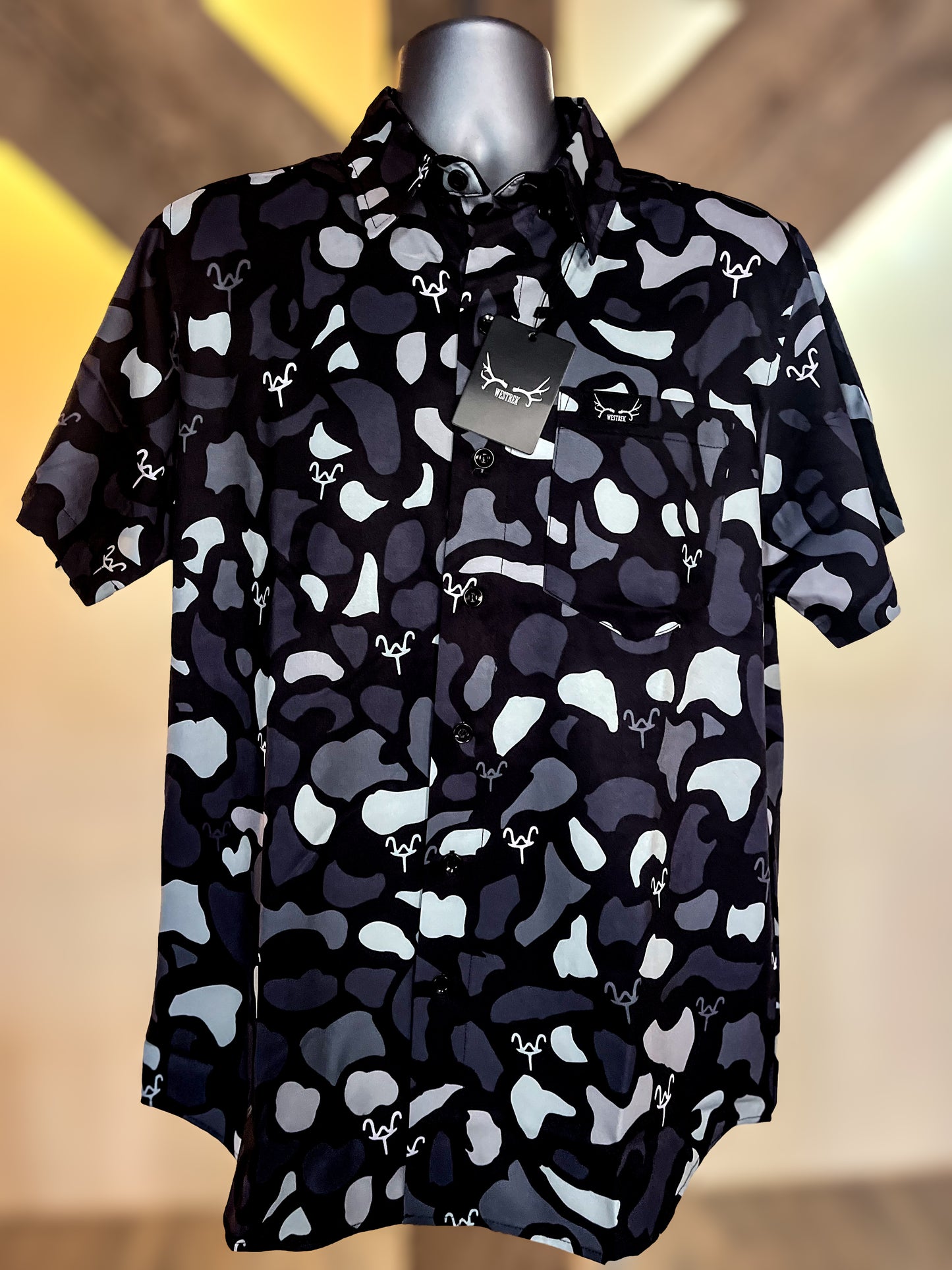 Old School Black Camo WT Button up shirt