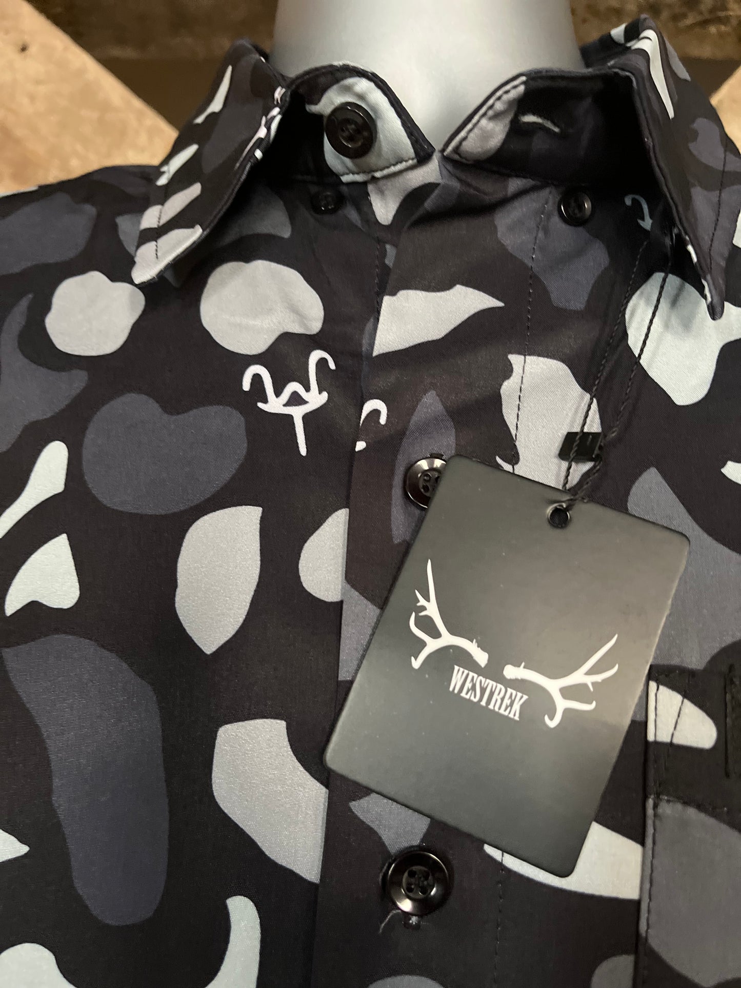 Old School Black Camo WT Button up shirt