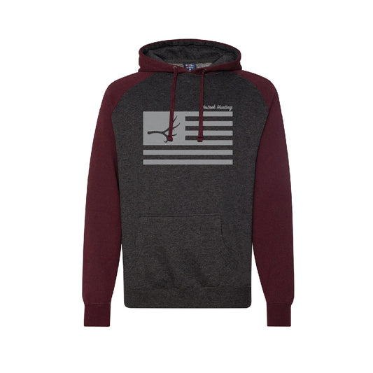 Freedom Flag Hoodie (Burgundy/Charcoal)