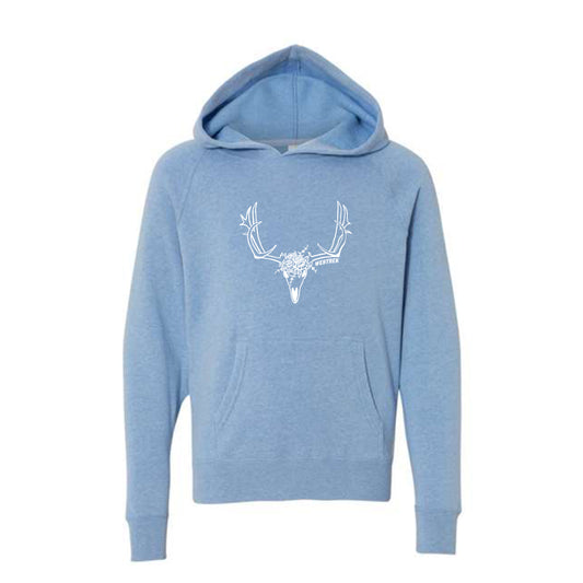 Girls Blossom Skull Buck Hoodie