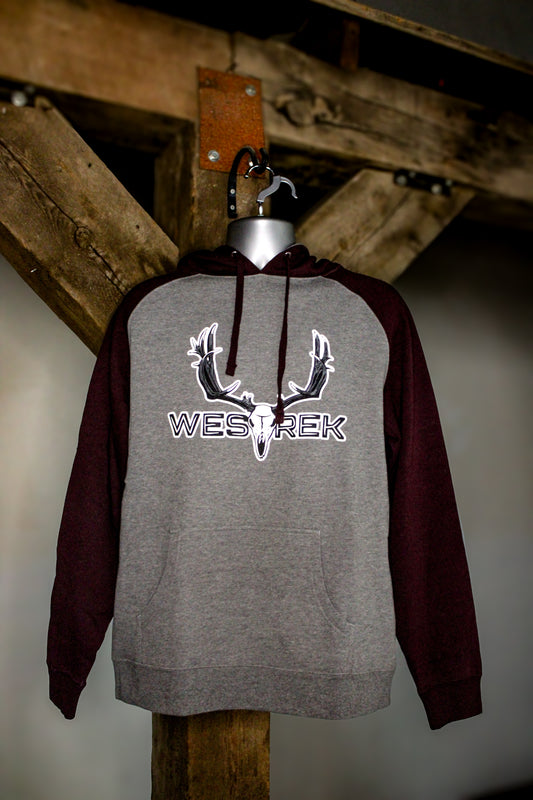 Lightning Wes Maroon & Gray Hoodie