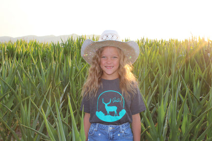 Youth Teal/Charcoal Deer Shirt