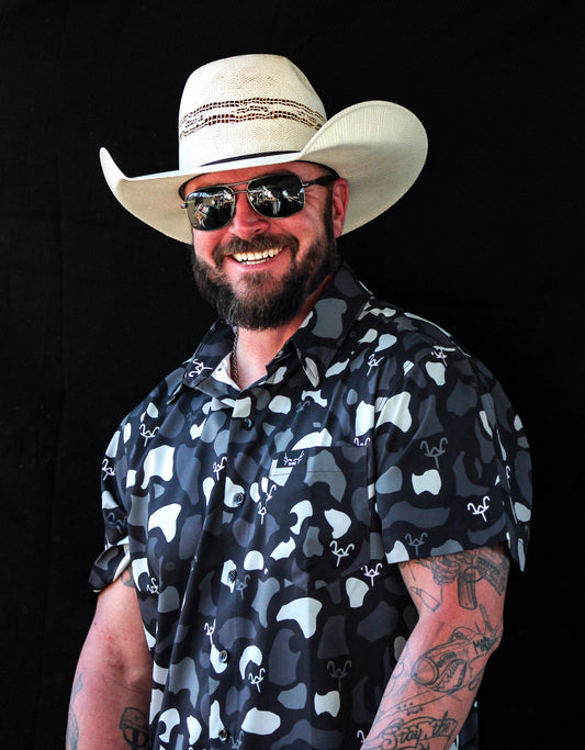 Old School Black Camo WT Button up shirt