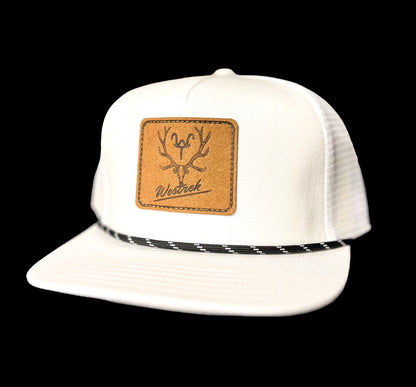 White Elk Skull 5 Panel Rope Hat