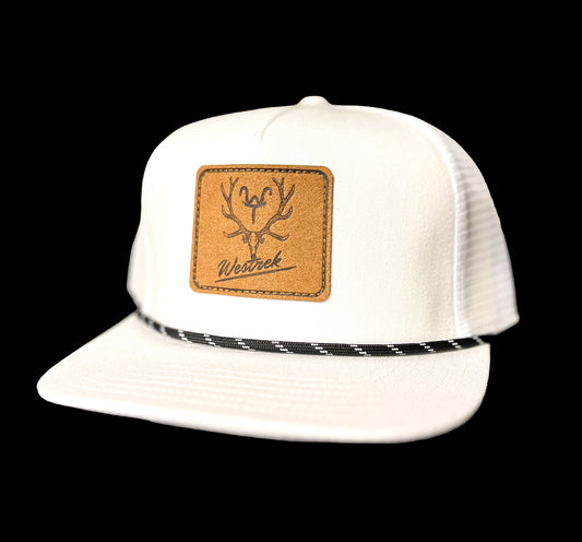 White Elk Skull 5 Panel Rope Hat