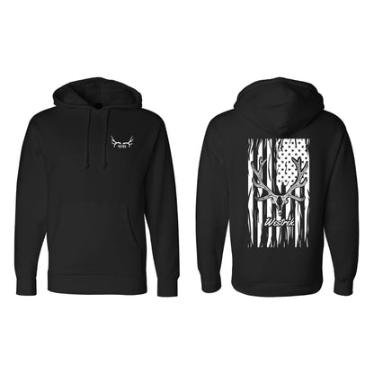 Black Skull Elk Distressed Stars N Stripes