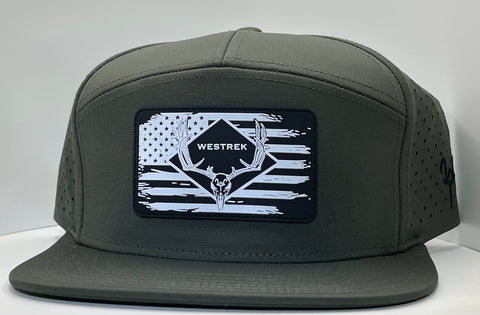 Green Laser Mesh American Skull Buck 7 Panel