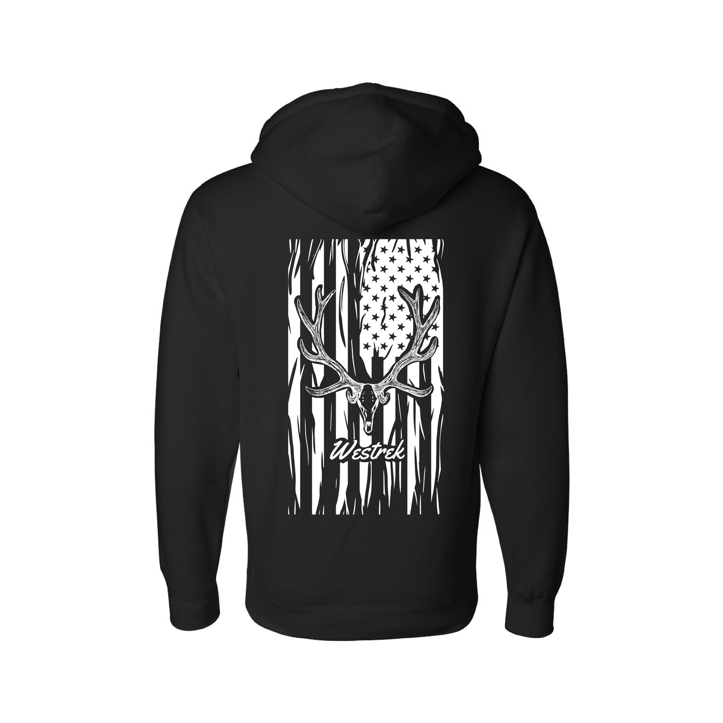 Black Skull Elk Distressed Stars N Stripes