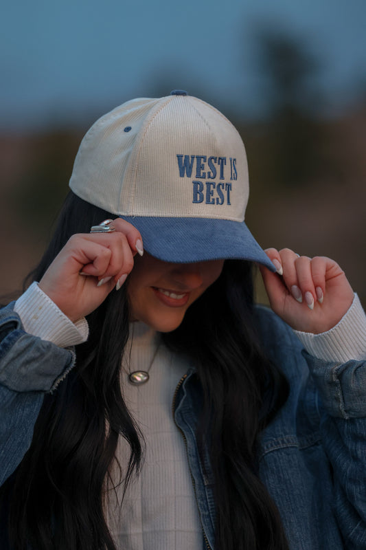 West Is Best Blue Corduroy
