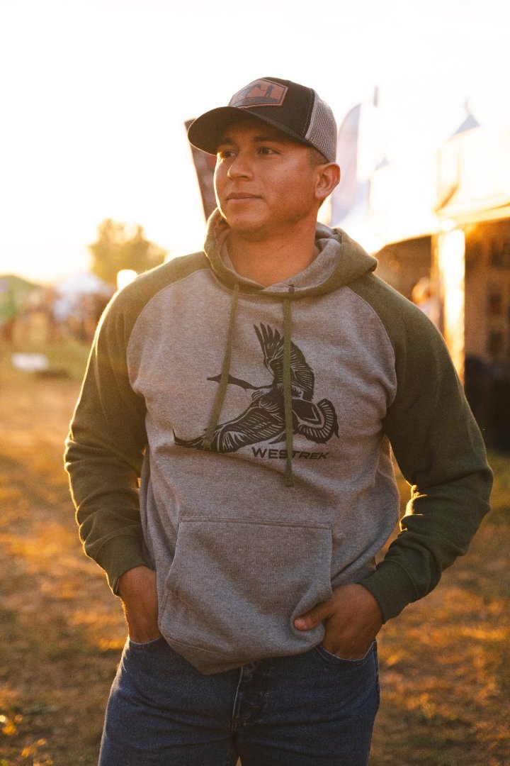 Army green sleeve Goose hoodie