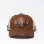 Brown/khaki curved brim packout hat