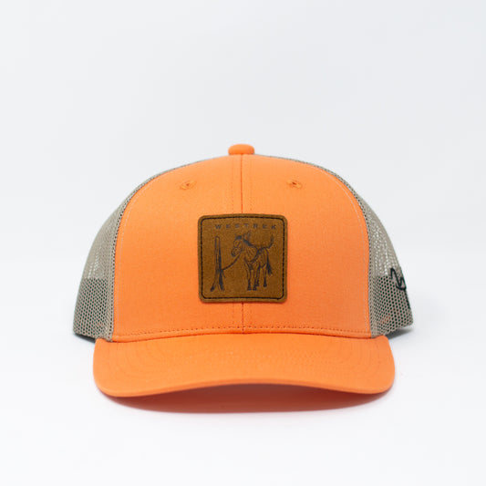 Youth Peach hat with deer packout patch