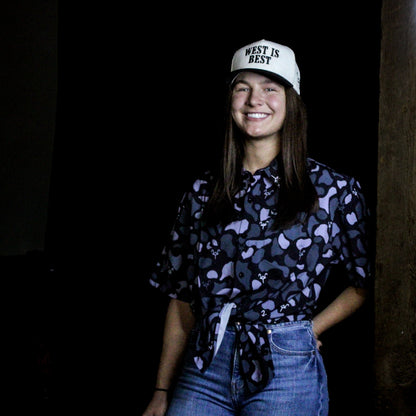Limited Edition “Old School Black Camo WT” Pearl Snap Shirt | Western Hunting Button-Up | Westrek