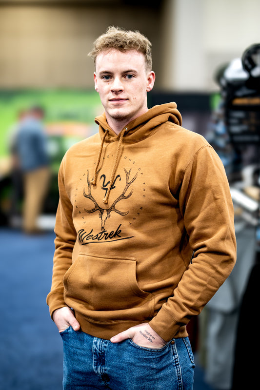 Elk Skull WT Brown hoodie- Embrace Traditions