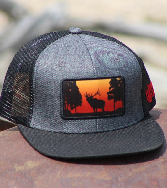 Charcoal Elk Sunset hat