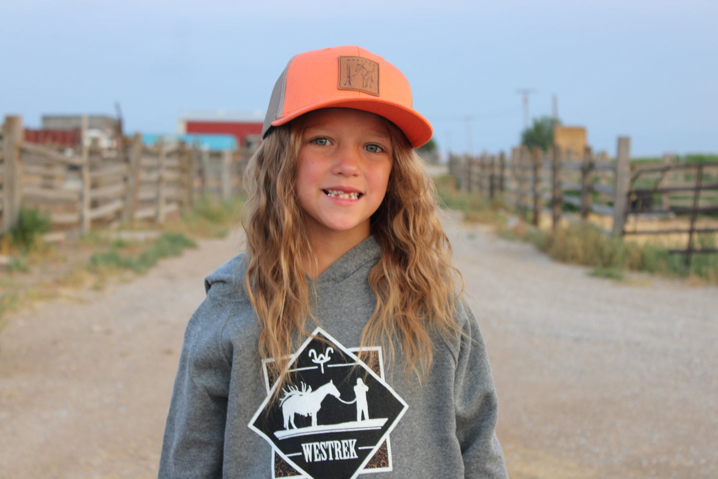 Youth Peach hat with deer packout patch