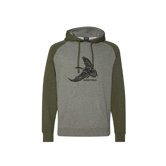 Army green sleeve Goose hoodie