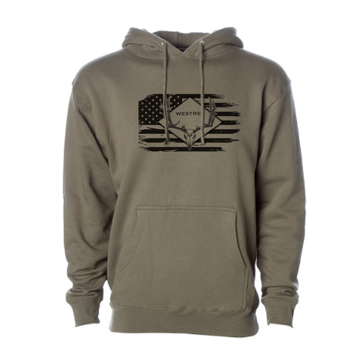 Army colored skull buck hoodie