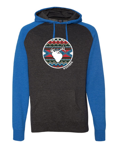 Charcoal/Royal Aztec Elk Hoodie