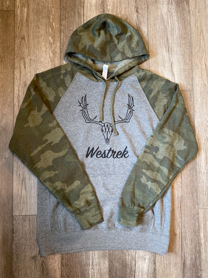 Camo Sleeve Skull Hoodie