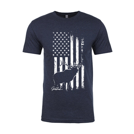 Navy Elk Flag Shirt