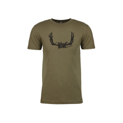 Olive Floral Buck Tee