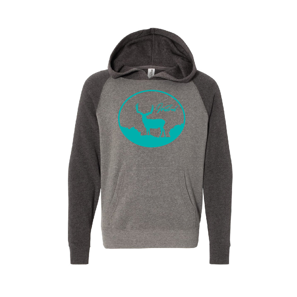 Youth Grey/Teal Deer Hoodie