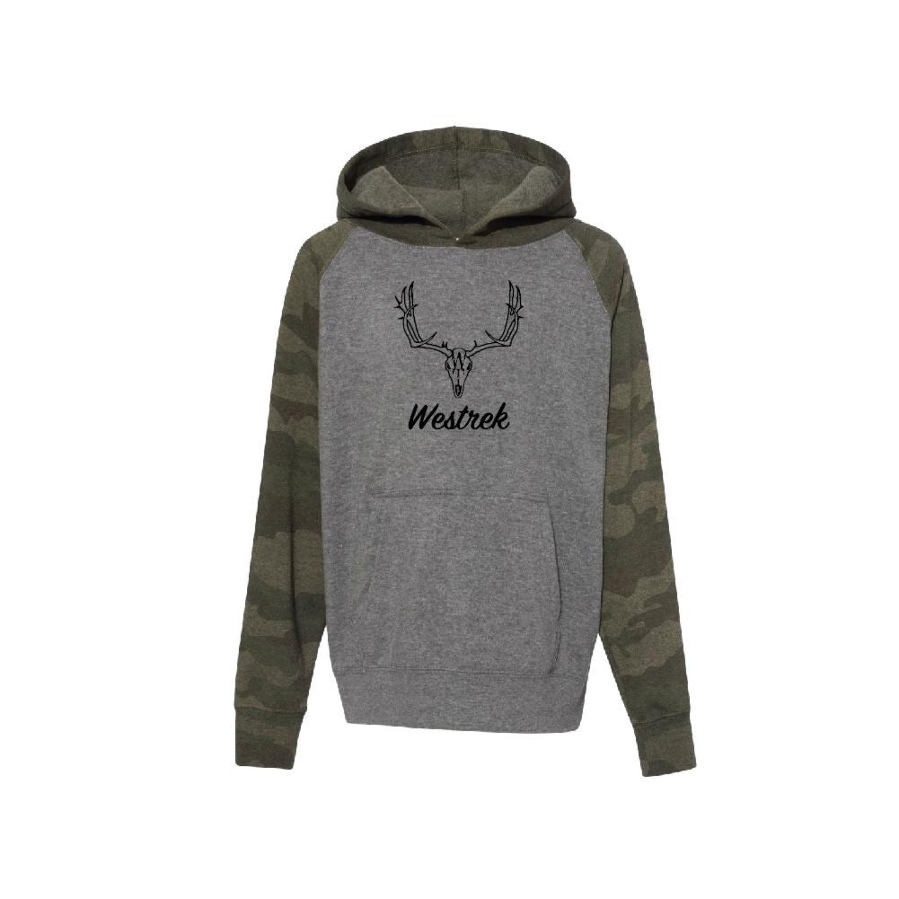 Camo Sleeve Skull Hoodie