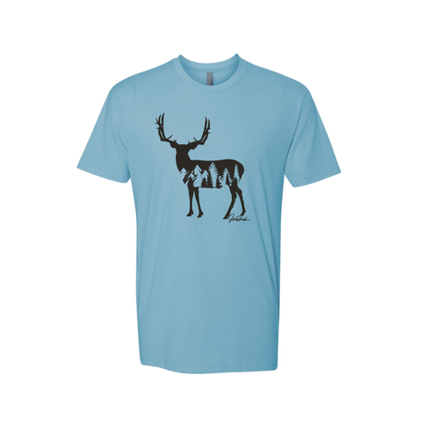 Light Blue Forest Silhouette Shirt